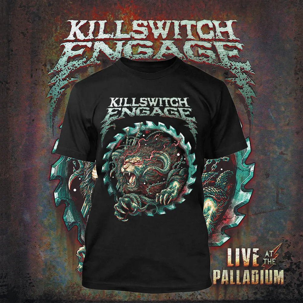تي شيرت Killswitch Engage Live At The Palladium تي شيرت برسومات شفرة معدنية تي شيرت غير رسمي عالي الجودة ملابس هيب هوب للجنسين