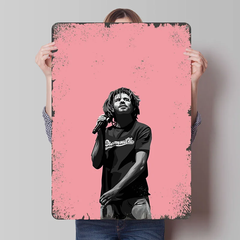J. Cole Music Metal Poster Customized Wall Art Retro Vintage Tinplate Signs for Wand Deko Interior Decoration Living Room Decor
