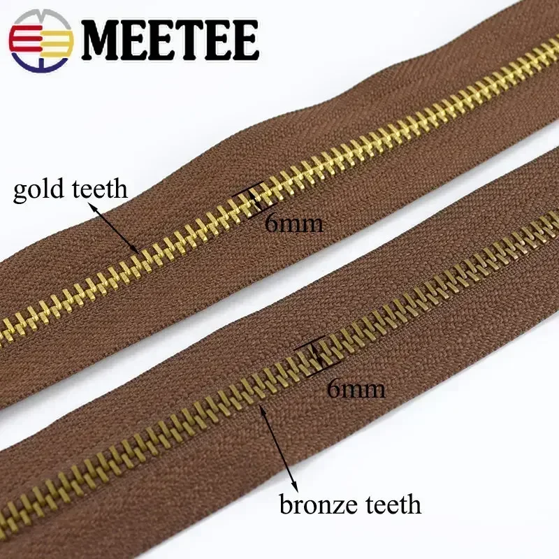 1Meter Meetee 5# Metal Zipper Tape for Sewing Jacket Wallet Shoes Coil Zippers Bag Clothes Closure Zips Repair Kit DIY Accessory