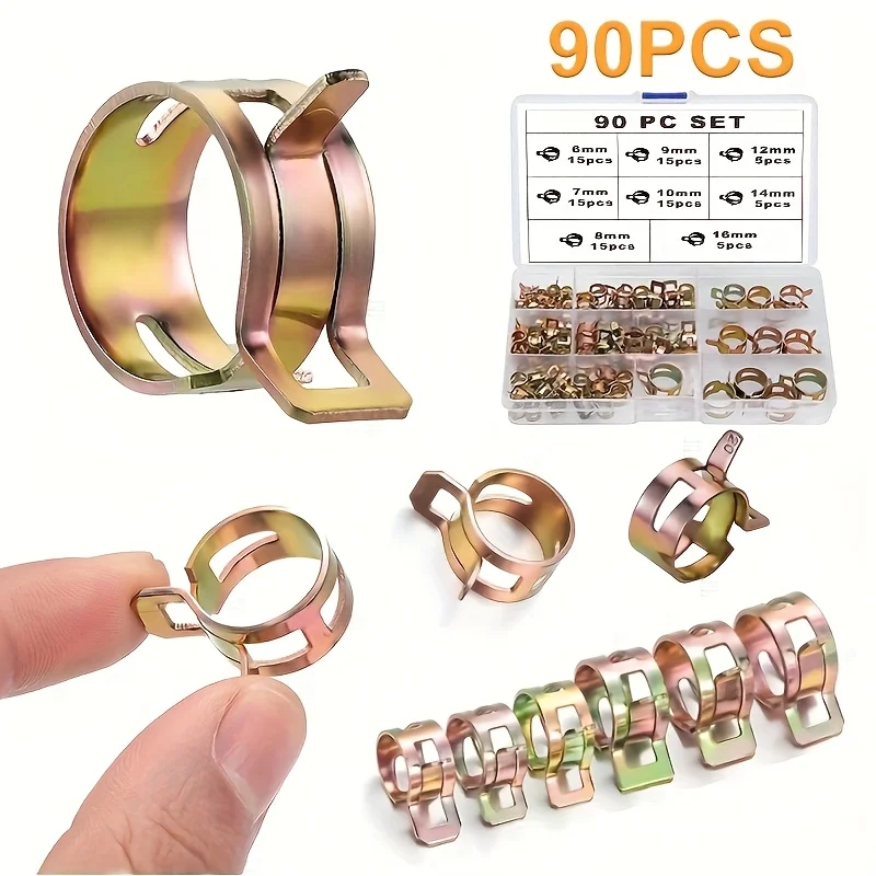 90pcs Spring Hose Clamp Kit for Hoses