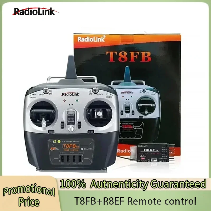 

Radiolink T8FB BT 8 Channel 2.4G Radio Controller with Receiver R8EF Remote Transmitter for FPV Drone Fixed Wing Airplane