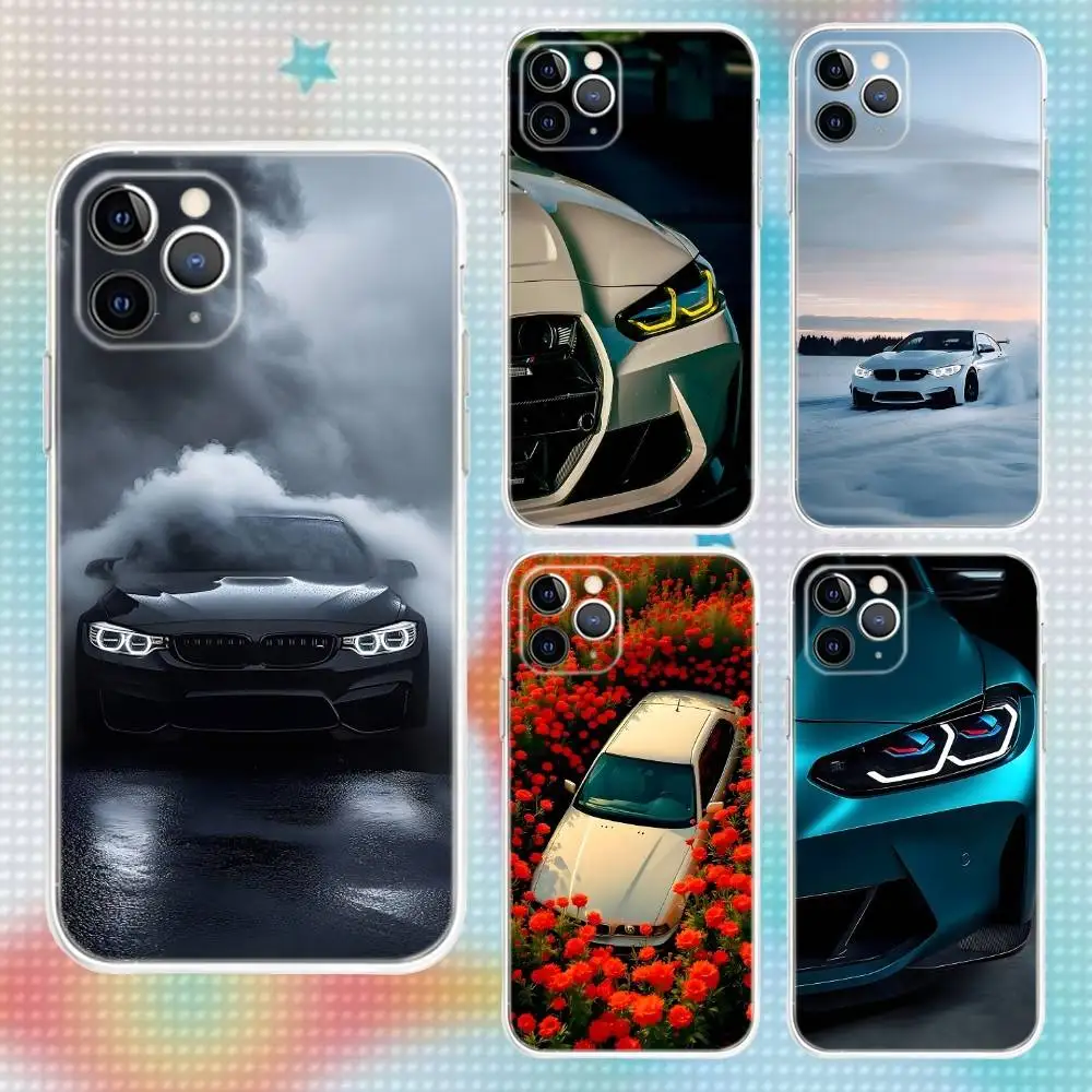 

Cool B-BMWes Cars M4 Transparent Clear Soft Phone Case For iPhone 17,16,15,14,13,12,11,Air,X,XR,Pro,Max,Plus Cover
