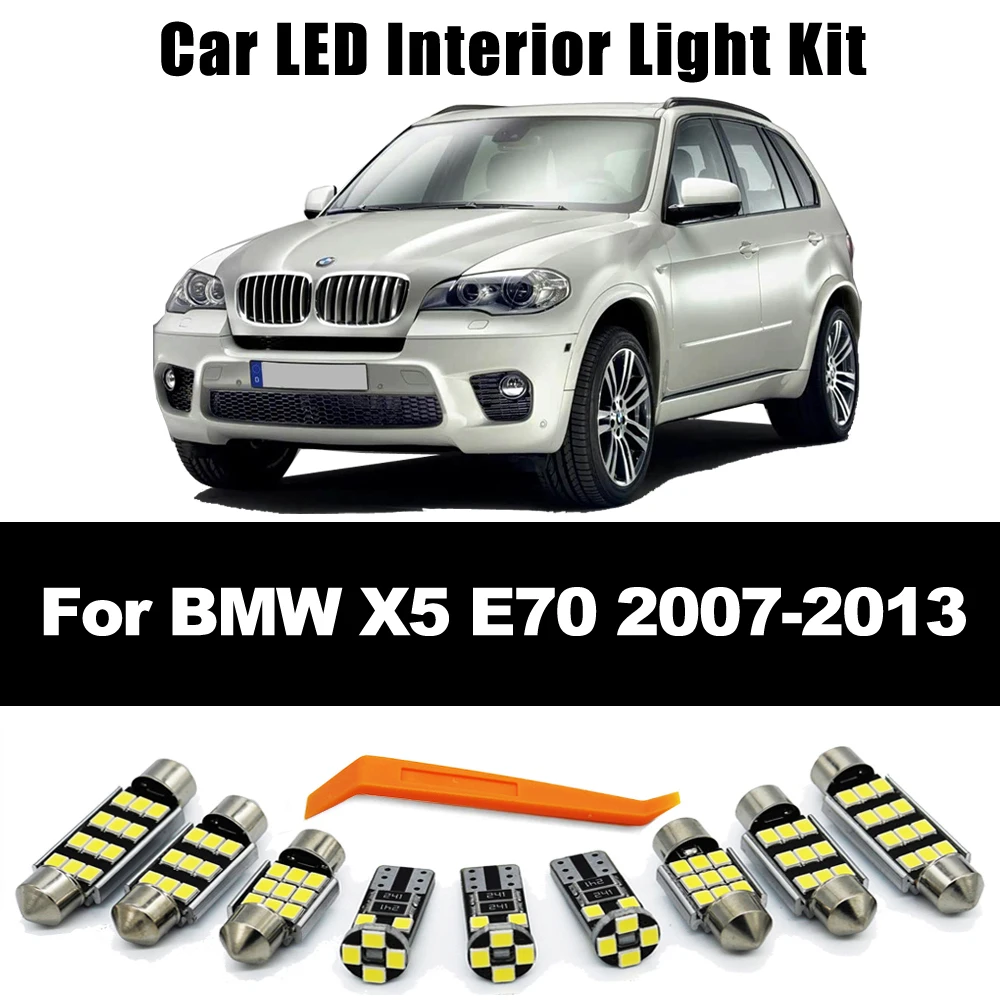 

23 шт. полностью светодиодный комплект освещения внутренней купольной двери для чтения для номерного знака для BMW X5 E70 2007 2008 2009 2010 2011 2012 2013