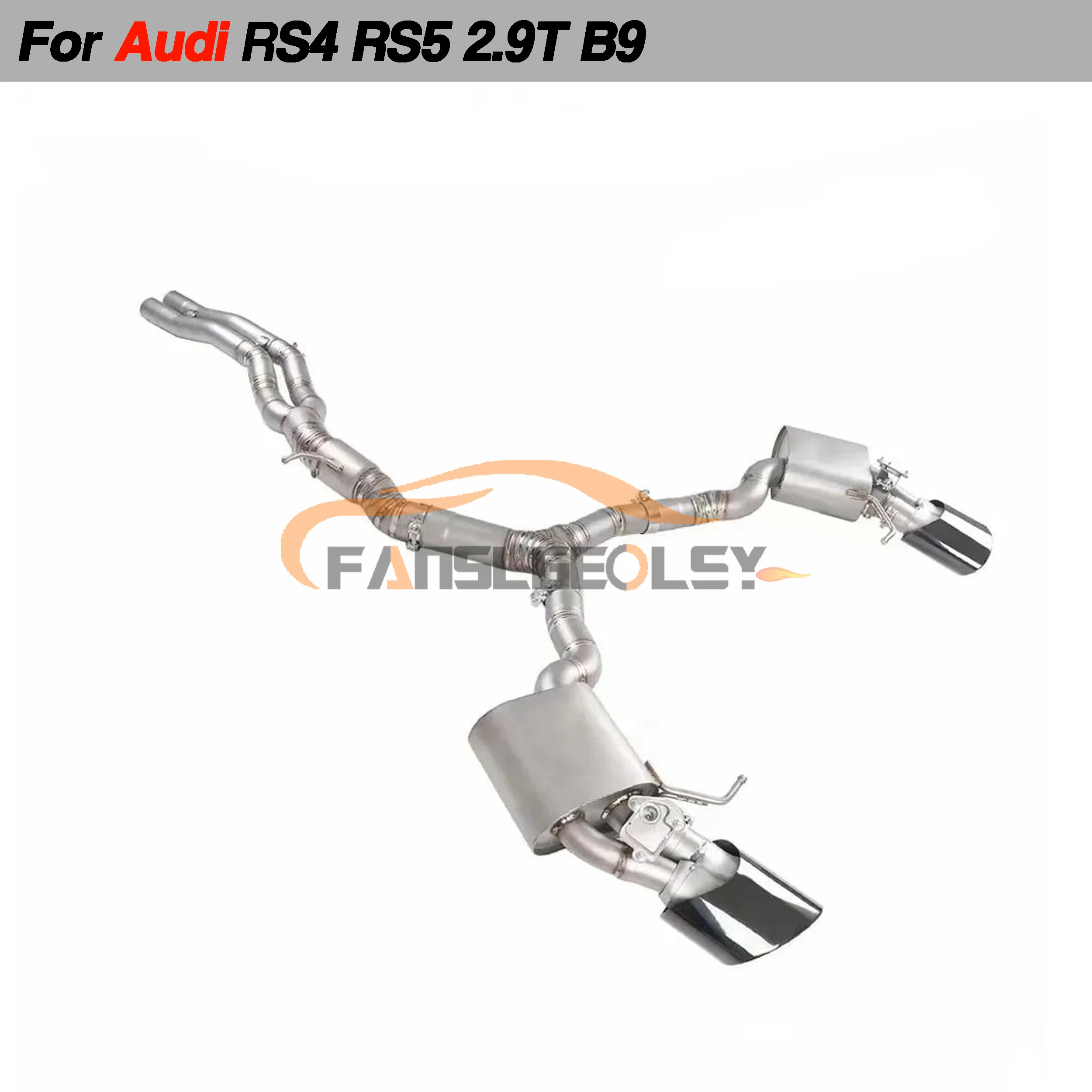 

For Audi RS4 RS5 titanium alloy Catback Performance Exhaust System Valve With Muffler Pipes Tuning exhaust assembly