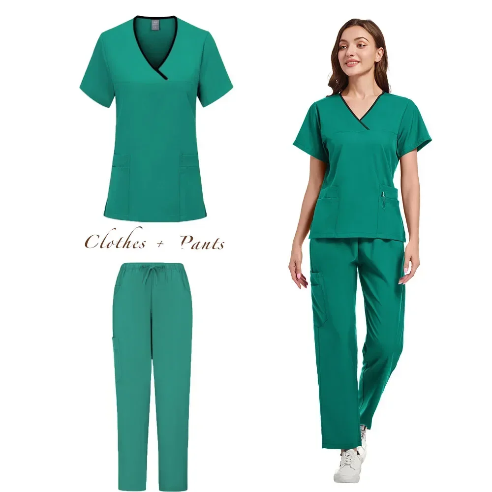 

Clinical uniform women's dental clinic medical staff jogger pants set hospital beauty salon laboratory nurse doctor workwear,