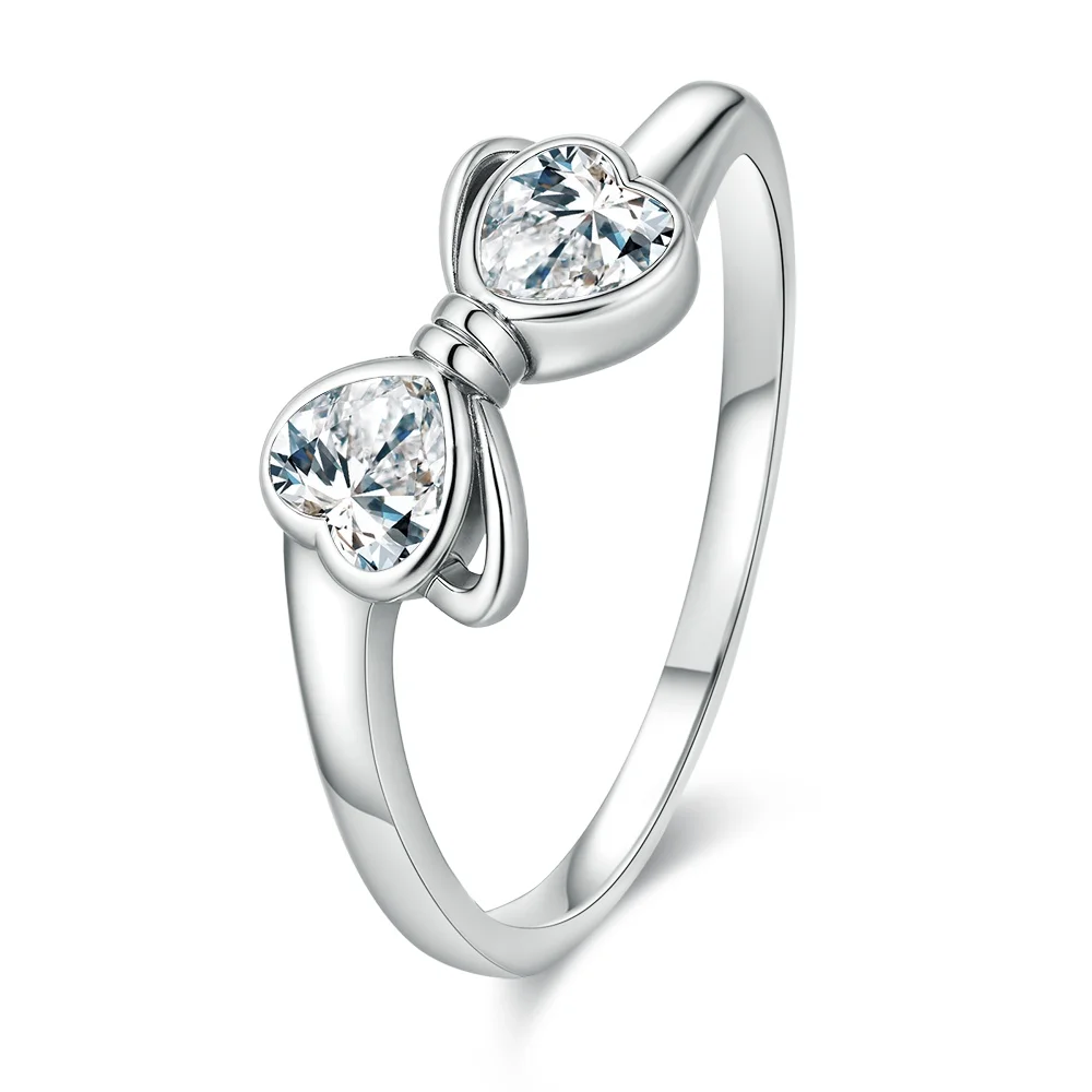 Women's Classic Heart Ring in S925 Sterling Silver, Romantic Gift