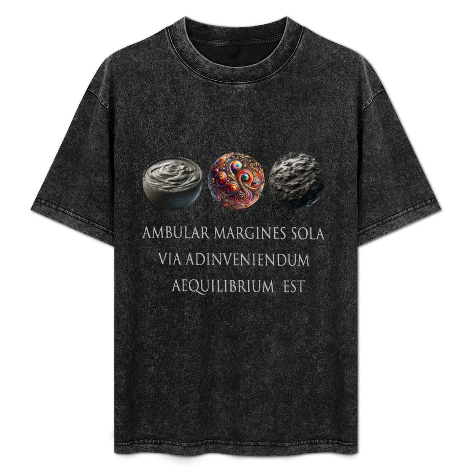 

Cosmic Balance Spheres - Abstract Equilibrium Art Print T-Shirt Casual All Match Tee Shirt for Men