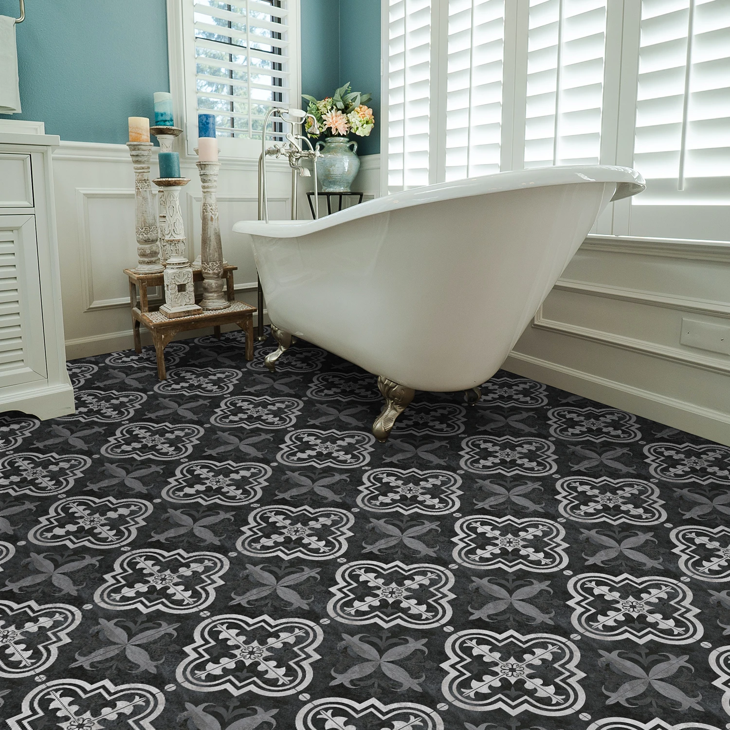 

4PCS PVC Adhesive Floor Self-Adhesive Vinyl Floor Waterproof wall Stickers Wallpaper Sticker For Living Room,Bedroom,Kitchen
