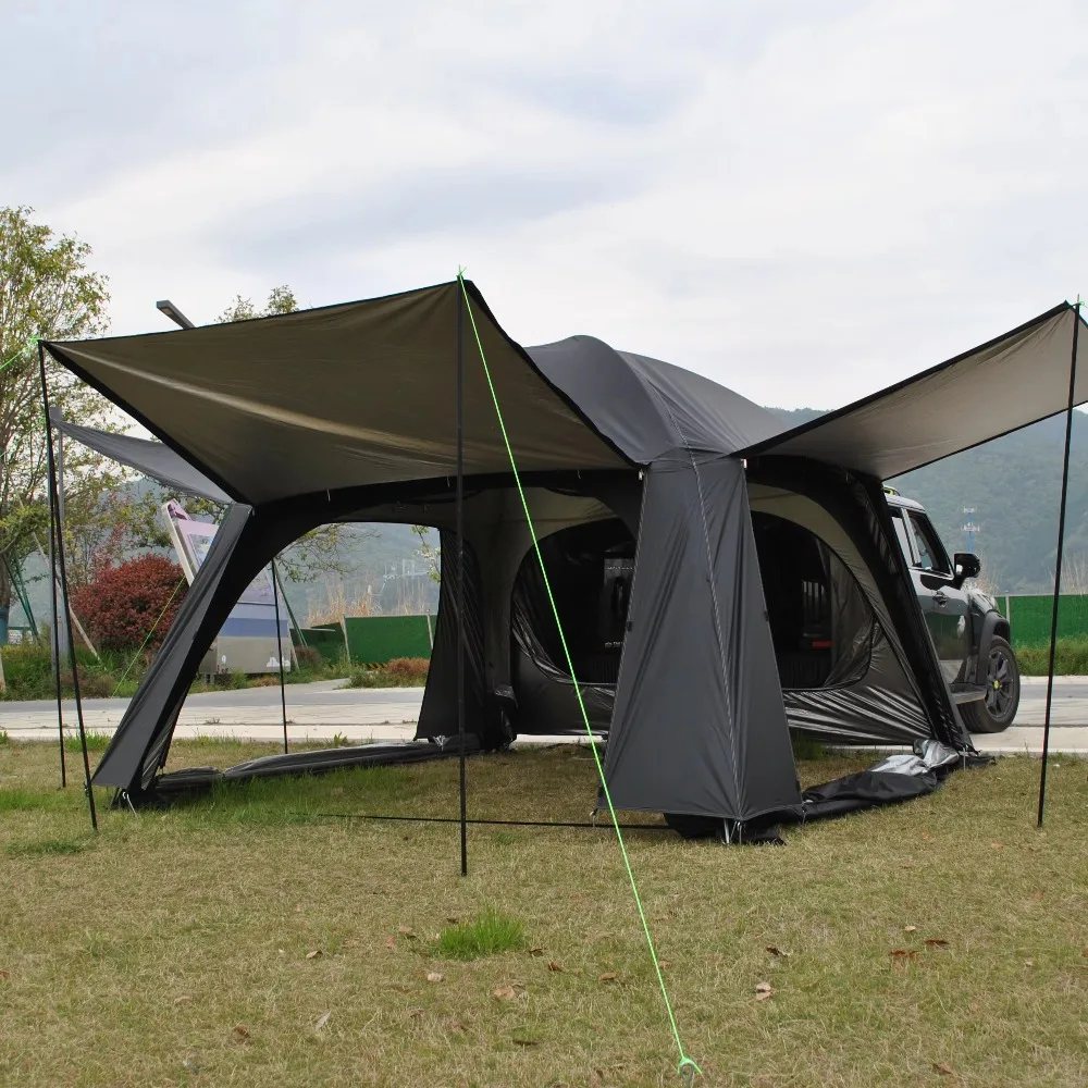 5-9 Person SUV Tent with Awning for Family Camping, Weather Resistant and Portable Car Tent, Includes Rainfly and Storage Bag
