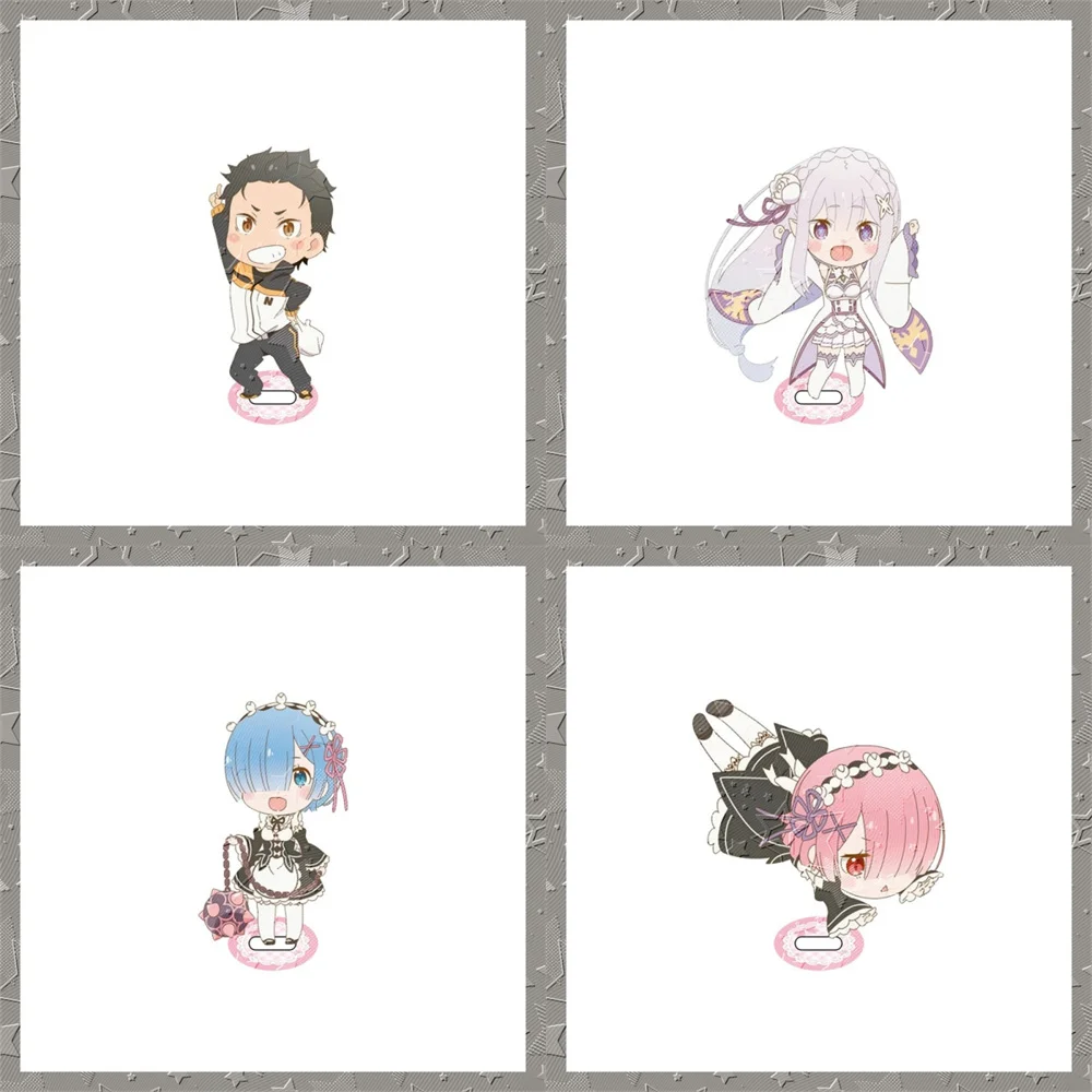 10CM Acrylic KeyChainStand Model Cosplay Characters Ornament Accessories Good Gift Anime Re:ZERO -Starting Life in Another World