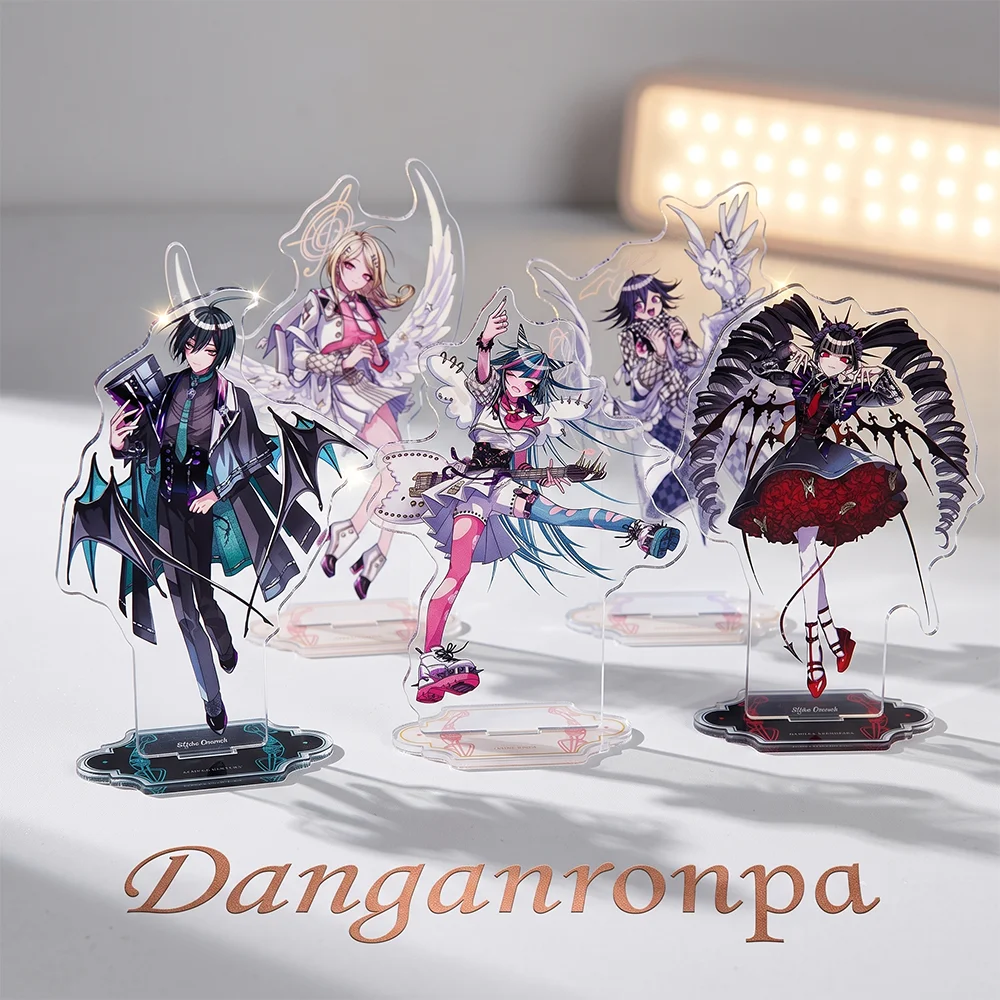 Danganronpa Angel X Devil 15CM Double Sided Acrylic Stand Keychain 2026 New Anime Stand Naegi Makoto Monokuma Desk Decor Gift