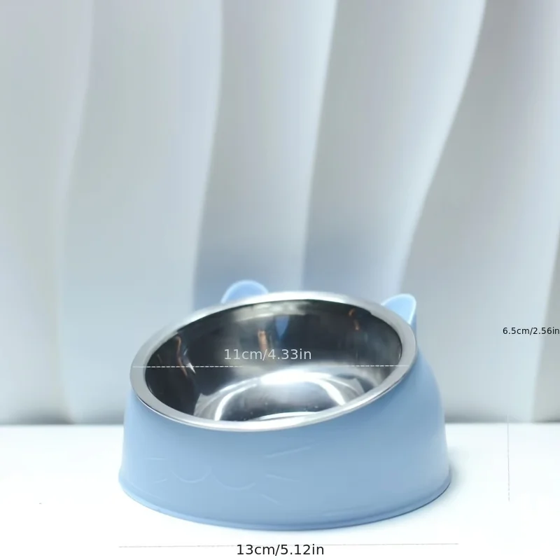 Cat Bowl Stainless Steel Cat Feeder Bowl with Non Slip Base Cat Food Water Feeder Tilted Pet Bowl Dogs Feeder Product Supplies