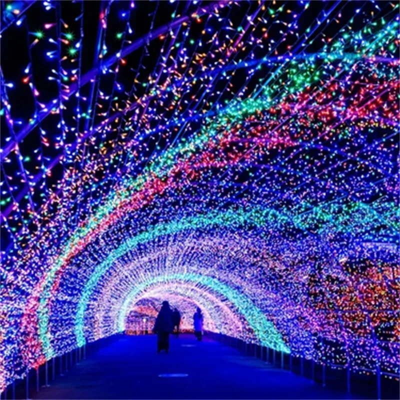 EU Plug Fairy Light Christmas Light Garden Light Outdoor Garland 10/20M LED String Lights Wedding Party Holiday Decoration Light