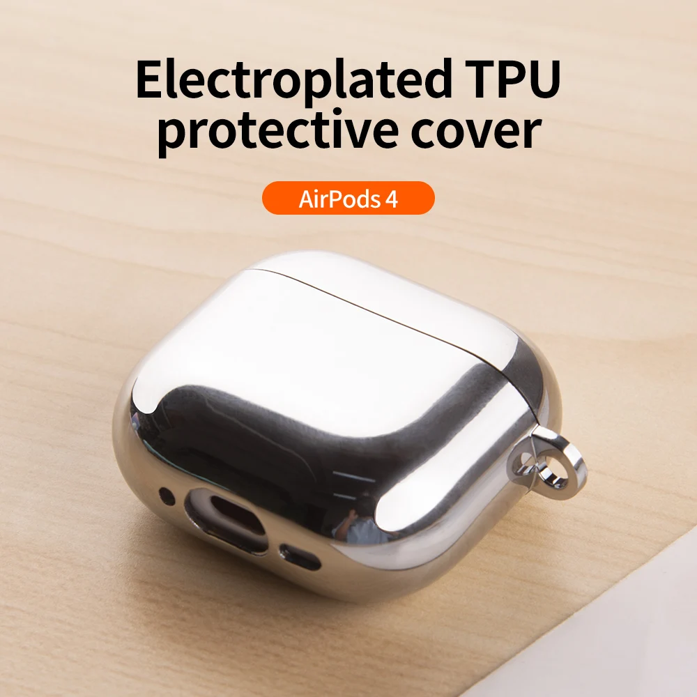 For AirPods 4 Case Electroplate PC Shining Plating Case For Apple AirPods4 Air pod  Case Earphone Protective Cover