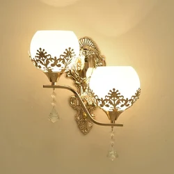 European Led Crystal Wall Lamp Gold Living Room Sconce Bedroom Reading Lamps Corridor Stairs Light Home Decoration