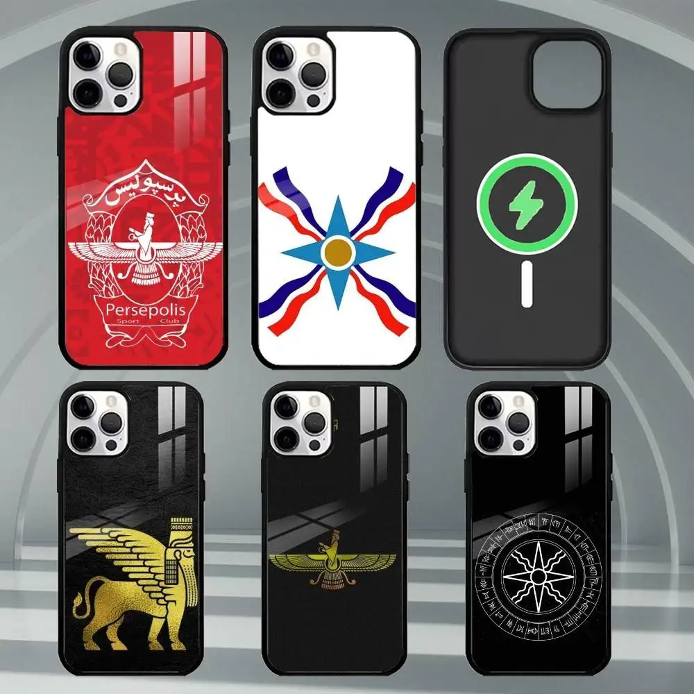 

A-Assyrian F-Flag Phone Case For iPhone17,16,15,14,13,12,11 Plus,Pro Max Magnetic For Magsafe Wireless Charging