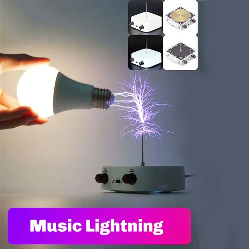 APPLIA-Bluetooth For Tesla Music Coil Touchable Artificial Lightning Spark Gap Bluetooth Arc Generator Experiment Model US Plug