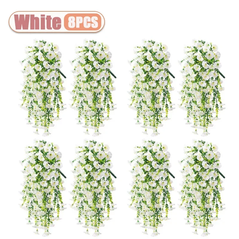 2-8PCS Indoor Outdoor Kunstmatige Morning Glory Muuropknoping Faux Bloemen Home Decor Tuin Bloemstuk Decoraties