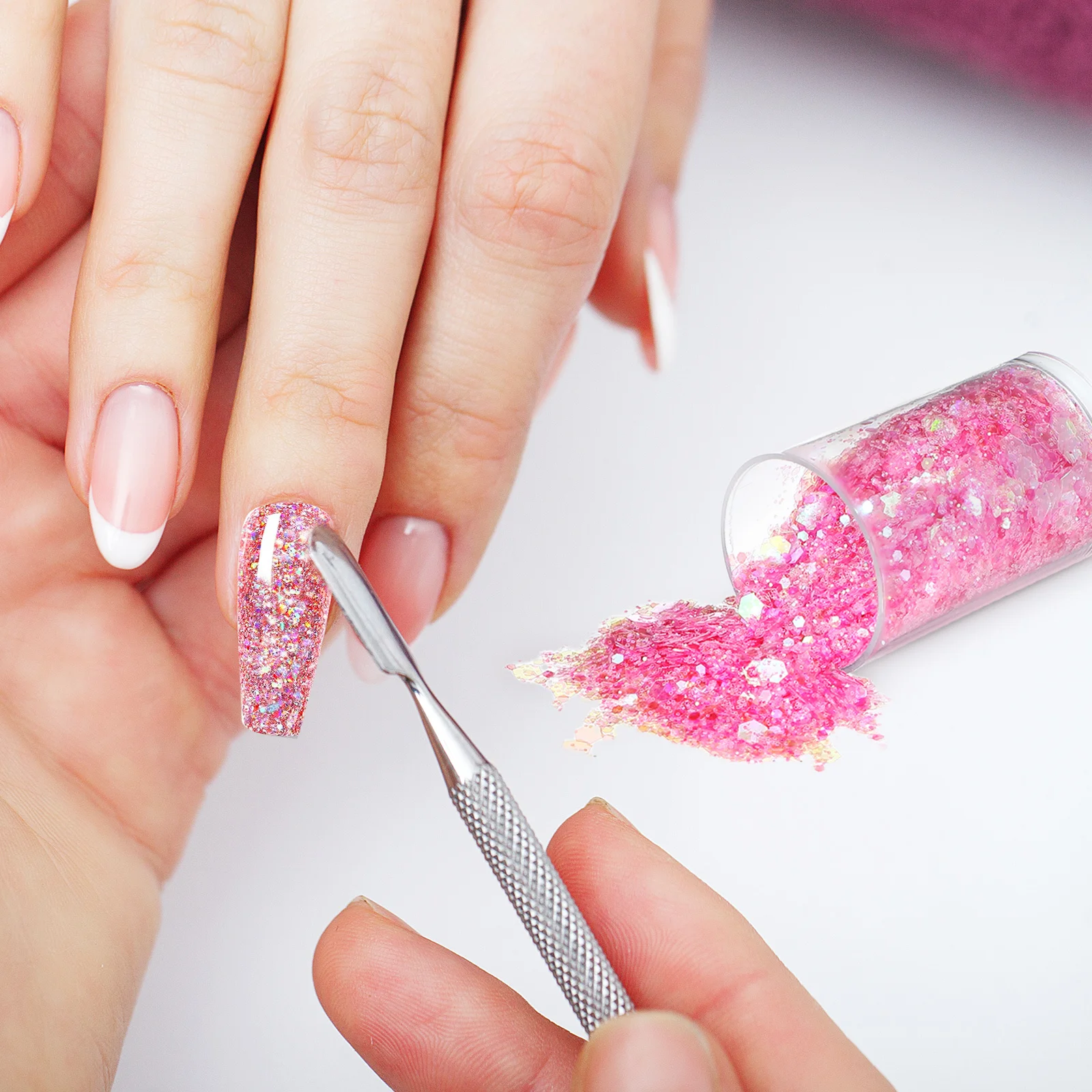 

Nail Glitter Flakes Colored Manicure Powder Fine Texture For Gel Nails Valentines Day Art Decorations Loose Glitter