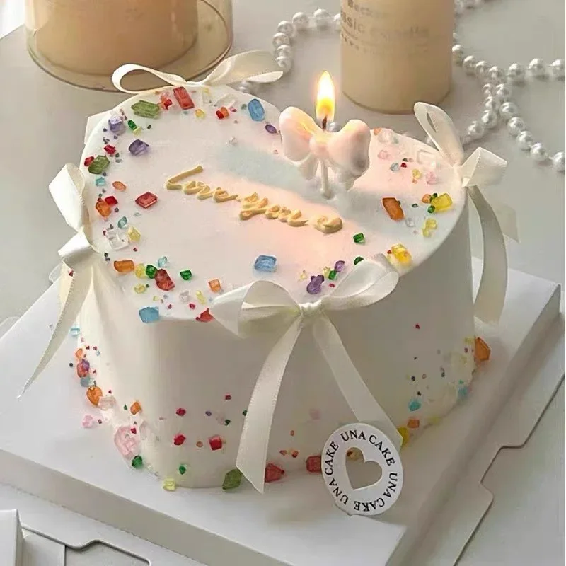 الوردي القوس عيد ميلاد سعيد كعكة شمعة لطيف الأميرة حزب كعكة الديكور فتاة عيد ميلاد ديكور الذكرى / شمعة عيد الحب #6