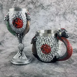 Stainless Steel Resin Thrones Cups, Song of Ice and Fire, Viking Beer Mug, 3D Sculpture Coffee Cups, Tankard Wine Goblet, Drinkw