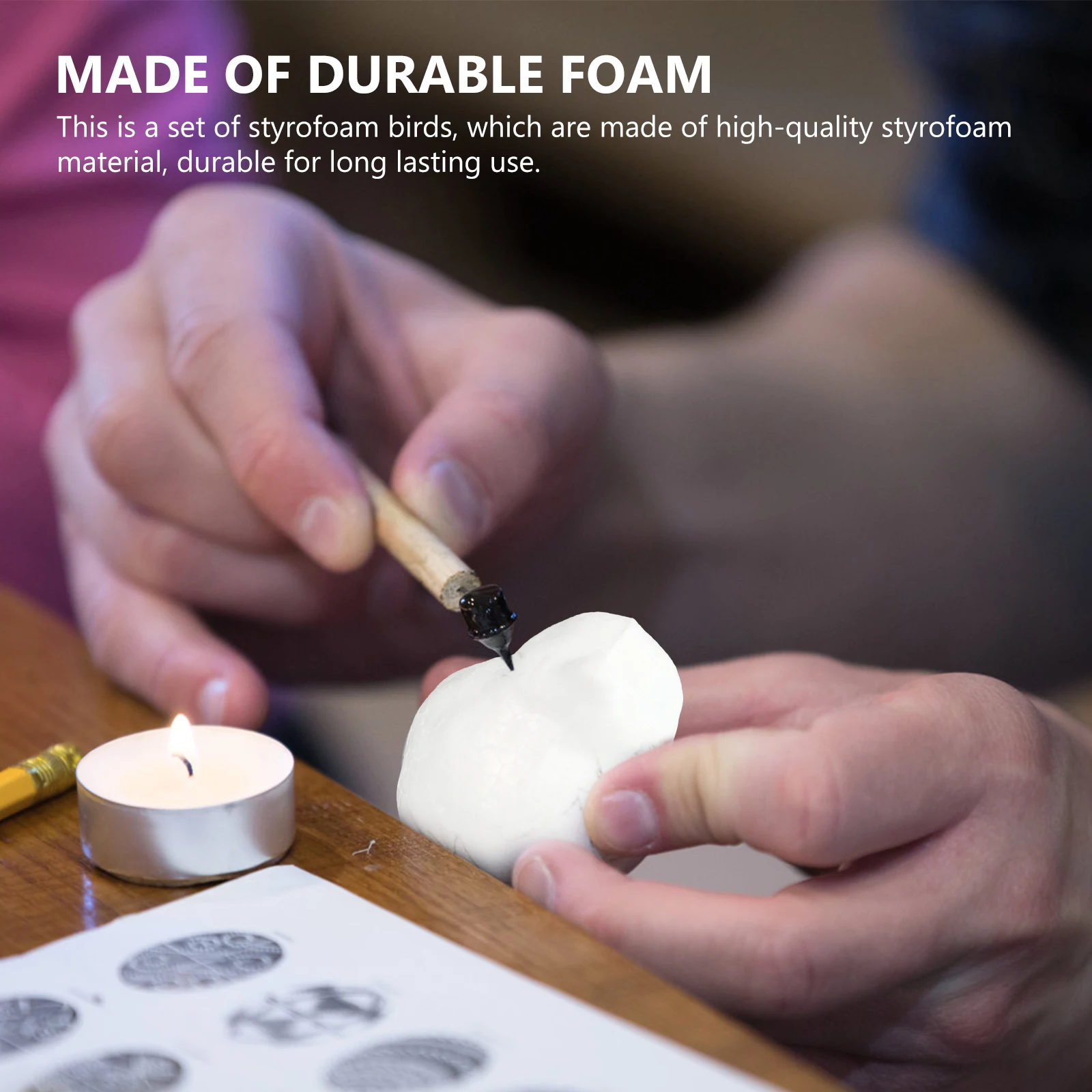 

10pcs White Birds Statue DIY Foam Craft Giant Sculpture Adornment Party Accessories Safe Fun Creativity Hand Eye Coordination
