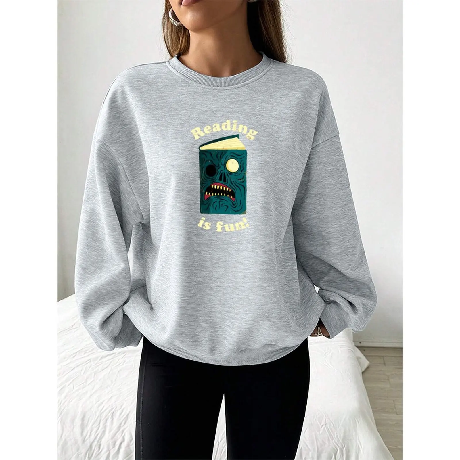 

Women's Sweater Sweatshirts Velvet Winter Casual Spray-painted Print Colorful Long Sleeve Pullovers Autumn Woman Clothes