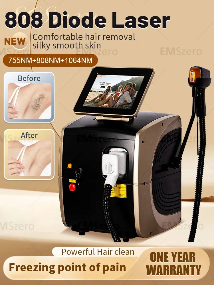 2025 diode laser hair removal machine 3 waves ice titanium 808nm Alexander laser painless permanent hair removal