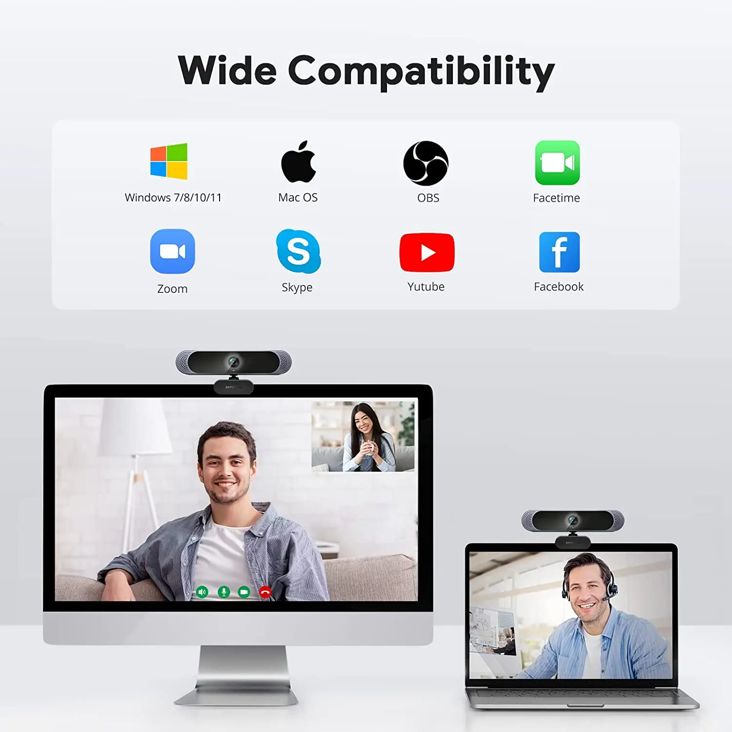 DEPSTECH DW49-PRO Webcam 4K HD Auto Focus Web Camera Remote Control Webcamera for PC Mac/Streaming/Video Call/Zoom/Skype/Teams