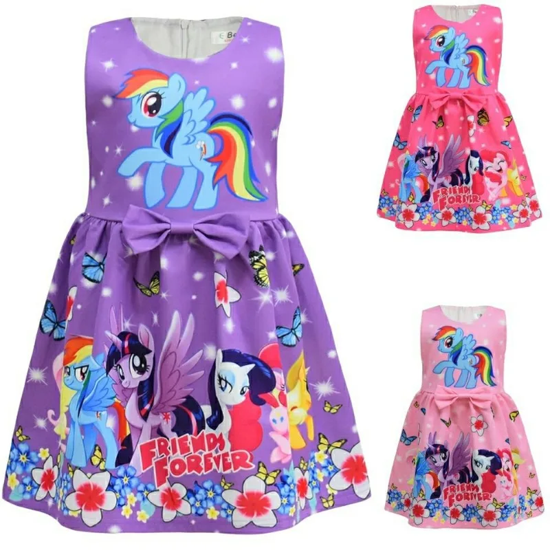 My Little Pony Twilight Sparkle cute cartoon girls vest dress creative personality princess rainbow skirt summer holiday gift