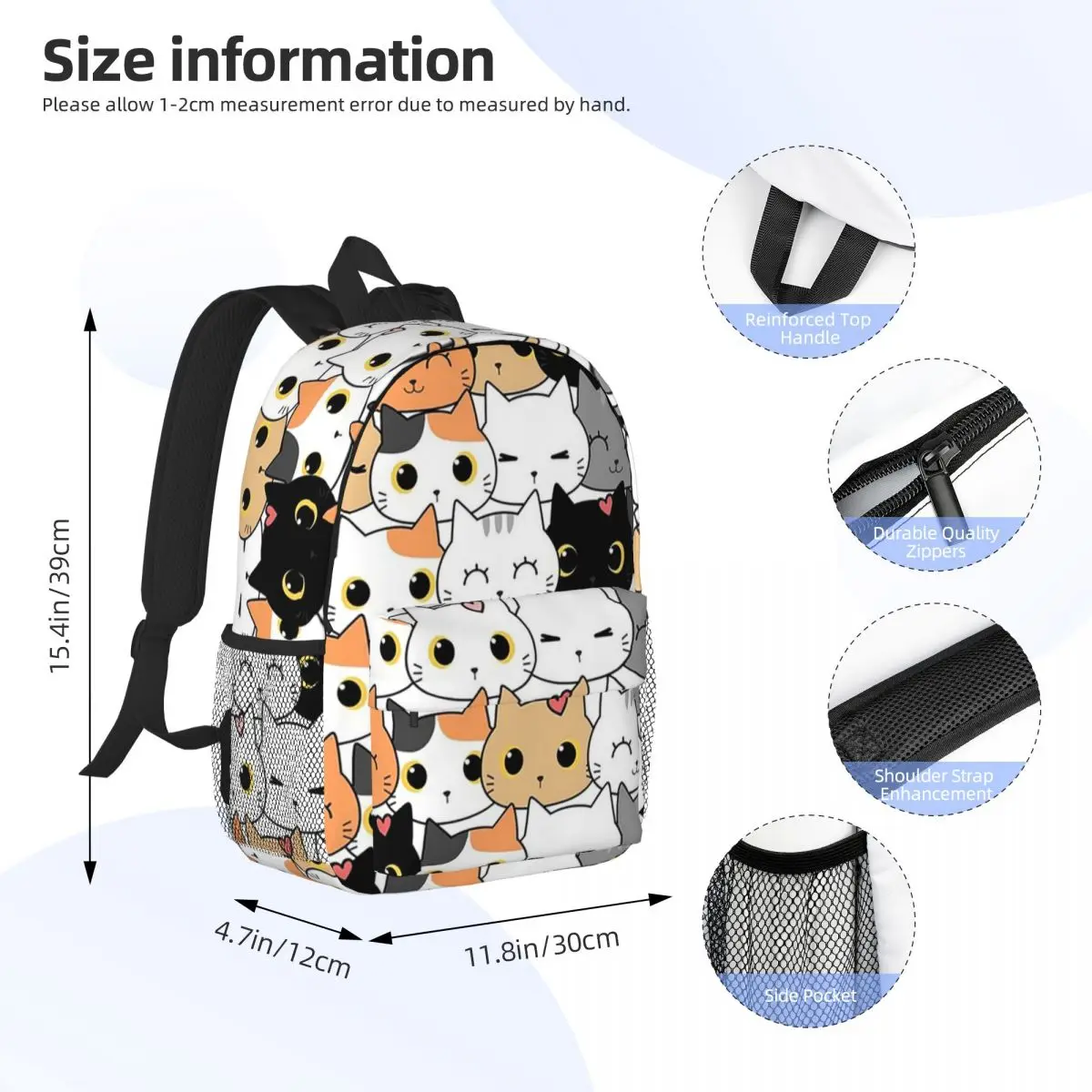 Sac à dos coloré DrelyCats pour garçons et filles, cartable pour enfants, sacs d'école à la mode, sac à dos de voyage, sac initié, grande capacité