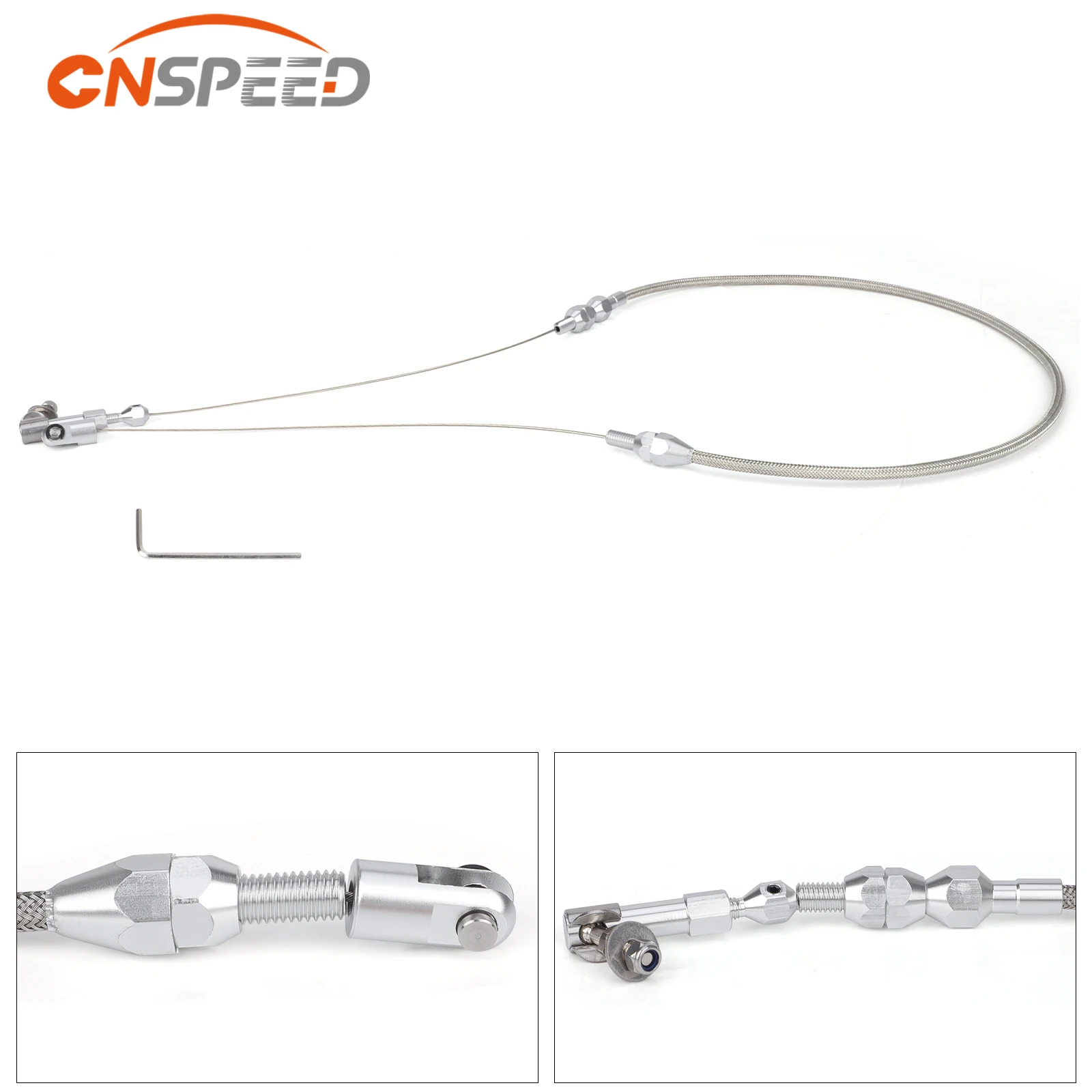 

CNSPEED 24 36 inch Throttle Gas Cable Kit Stainless Steel Braided For 97-07 Chevrolet/Chevy LS1 Engine 4.8L 5.3L 5.7L 6.0L