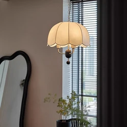 Nordic tkanina lampa wisząca E27 żarówka jadalnia sypialnia lampa wisząca nowoczesne oświetlenie salonu Dropshipping