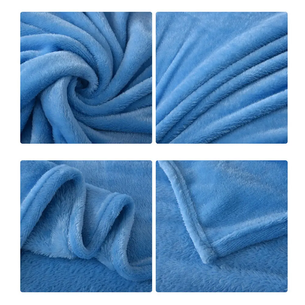 Thick Coral Fleece Blanket Lightweight Warm Bed Blanket Blue 100x140cm Perfect for Winter Camping Backpacking Home Use