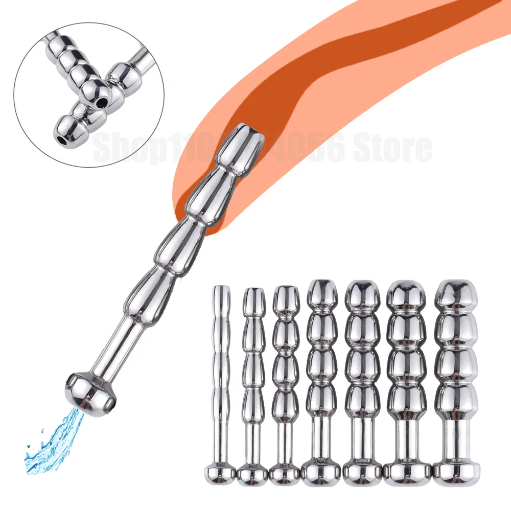 7 Sizes Metal Penis Plug Urethral Sounding for Male Masturbation Steel Horse Eye Sticks Prostate Stimulation Bladder Massage Rod