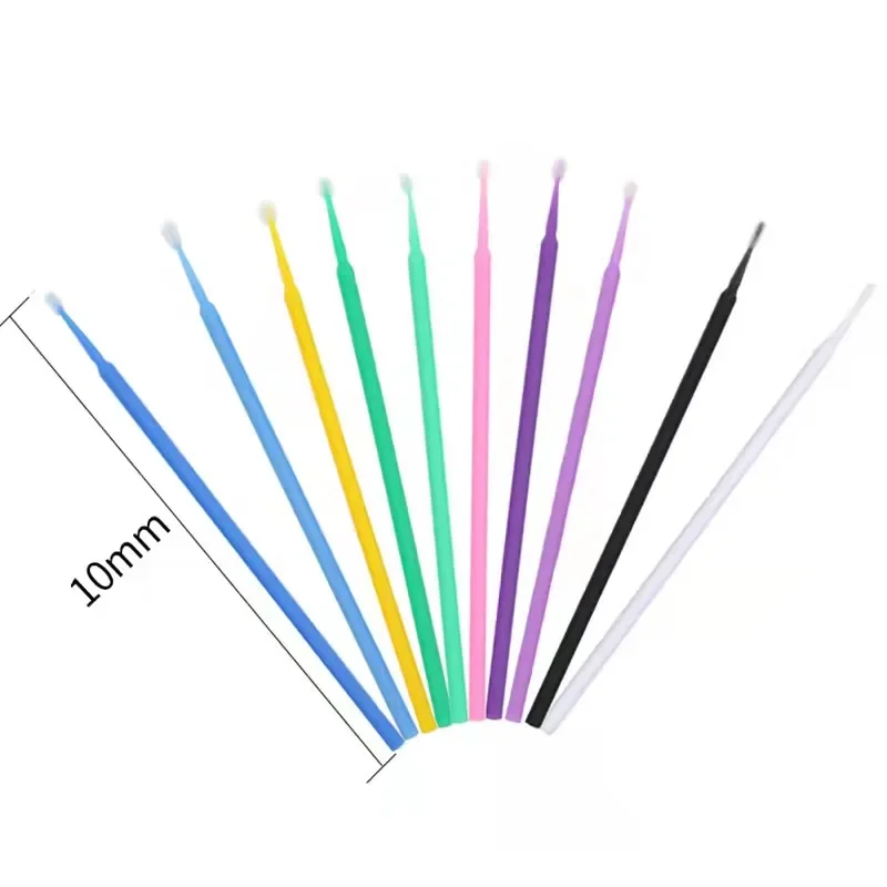 100 PCS/Box  Microbrushes Cotton Swabs  Makeup Brushes Swab Disposable Individual Eyelashes Brushes Mascara Wands Applicators