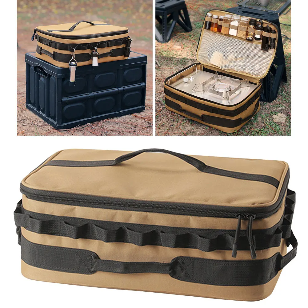 

Органайзер для походной посуды 15 л с ручкой, сумка-органайзер для багажника, вместительная сумка для хранения посуды из ткани Оксфорд для альпинизма и пикников