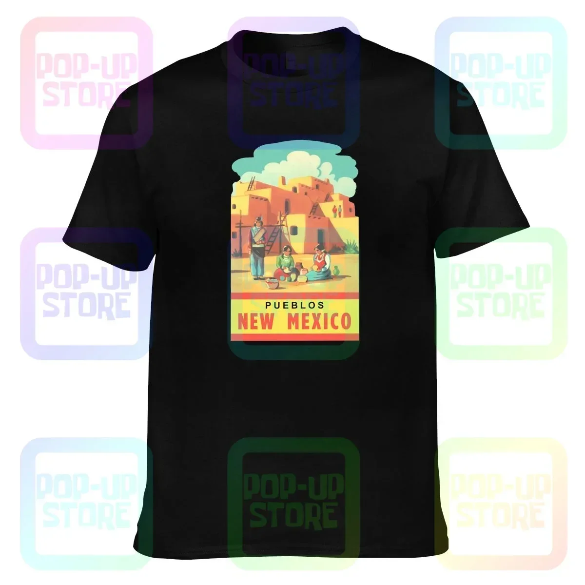 Mexico Pueblos Travel- Indians,Santa Fe,Route 66 T-shirt Tee Shirt New Funny Premium High Quality