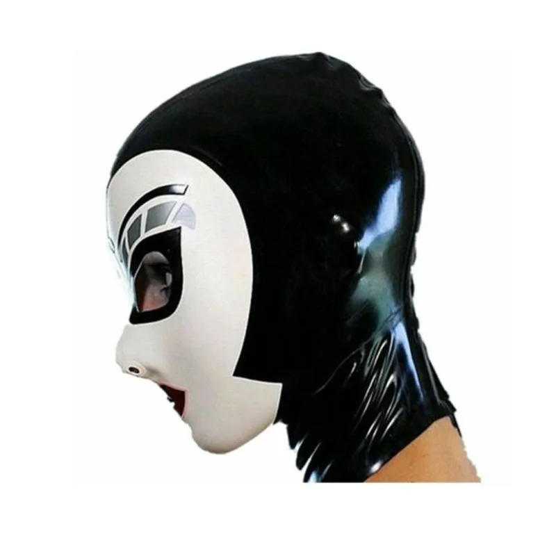 Latex Mask Open Eyes and Nostrils Rubber Unisex Fancy Hood Party Clubwear Cosplay Costumes