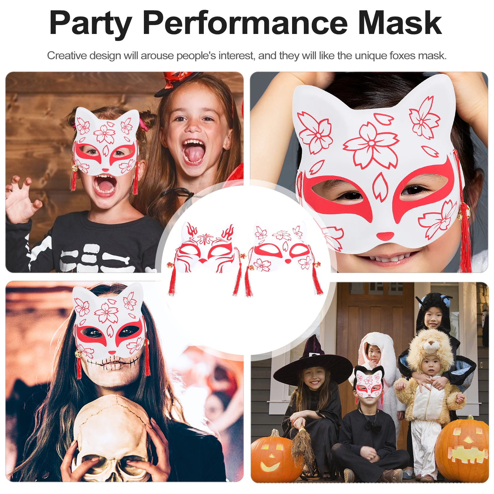 

2pcs Half Face Foxes Mask Lightweight Comfortable Cosplay Performance Props Halloween Christmas Decorative Fox Mask