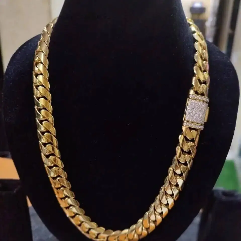 

6mm x 24"Miami LINK Cuban Real Moissanite Men's Chain 14k Yellow Gold Plated