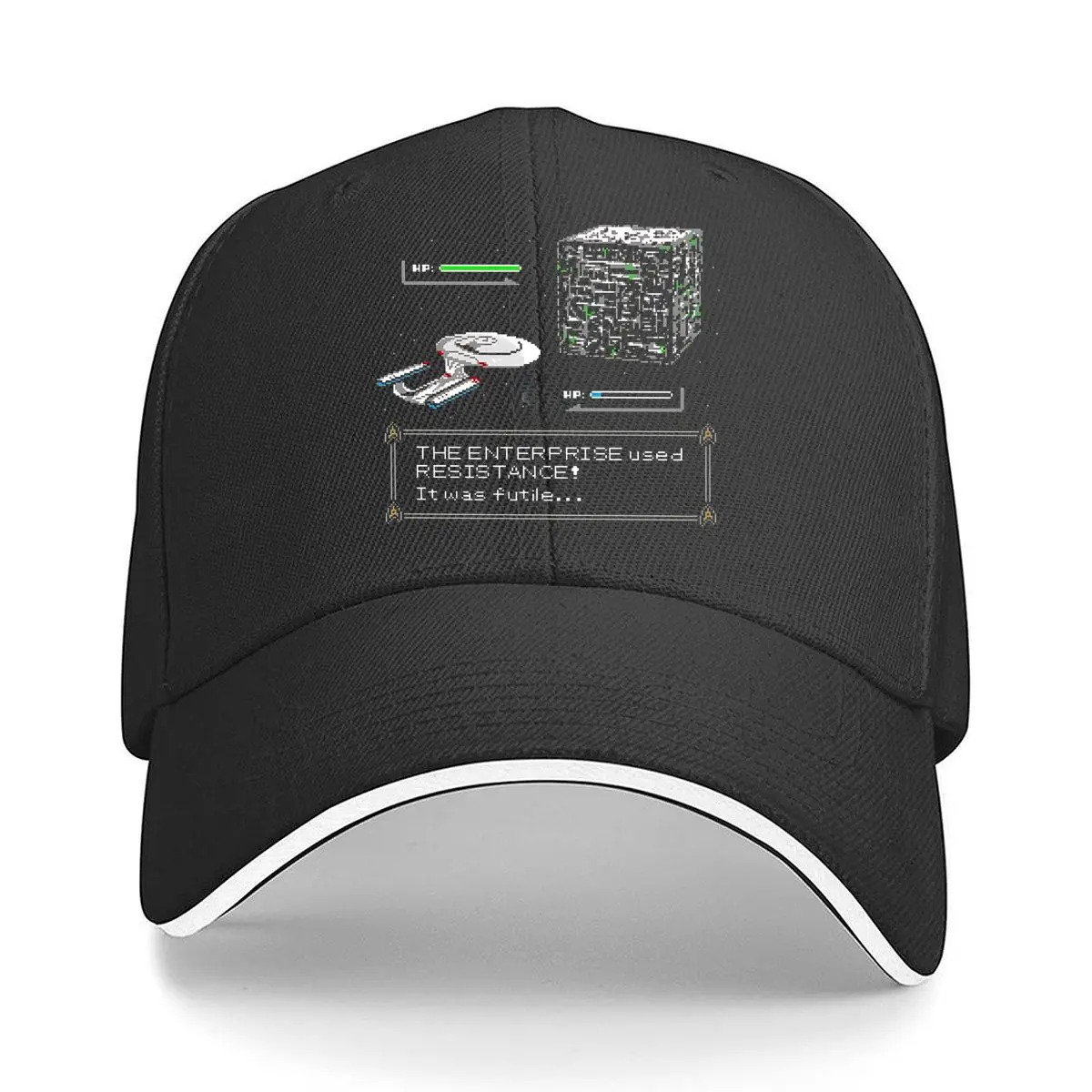 

Enterprise Bold Text Sci - Fi Fun Art Sandwich Baseball Cap