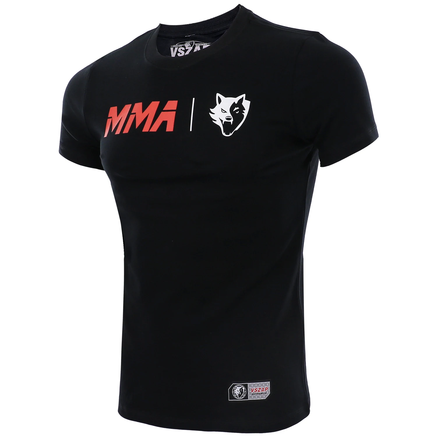 VSZAP Classic Fighting Training Pure Cotton MMA Sports Fitness Short Sleeves Pure Cotton Elastic Sweatwicking