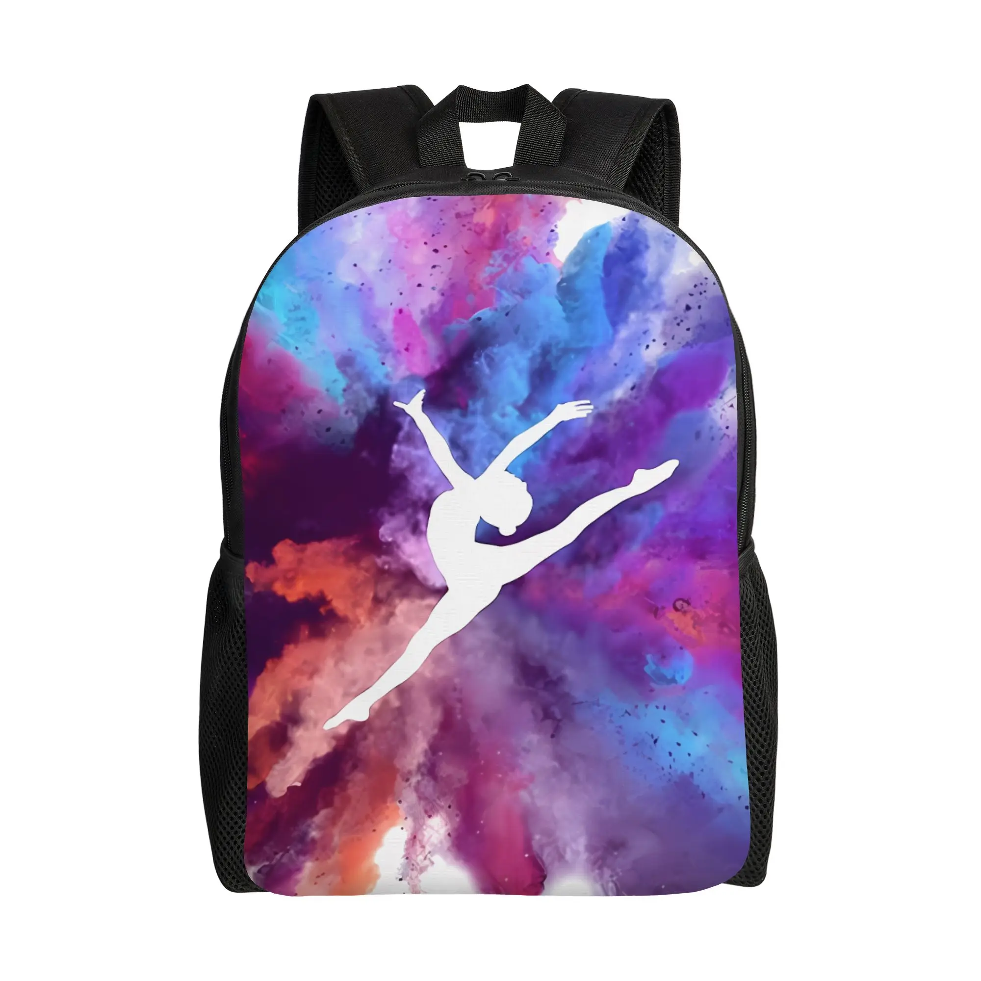 

Gymnastics Rainbow Explosion Backpack Men Sporty Fashionable mochila Large Capacity Laptop Bag Back To School Season