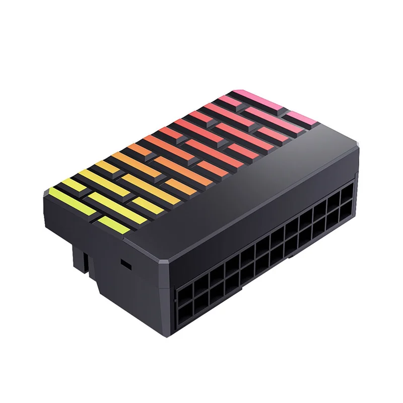 AEE7-ATX 24 pinos 90 °   Fêmea do Pin ARGB 24Pin do adaptador 5V 3 do conector de alimentação ao macho 90 °   Adaptador de alimentação DIY para PC de desktops