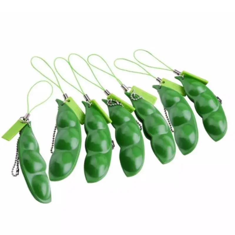 Portable Peas In A Pod Keyring Edamame Keychain Cute Bean Unzip The Toy