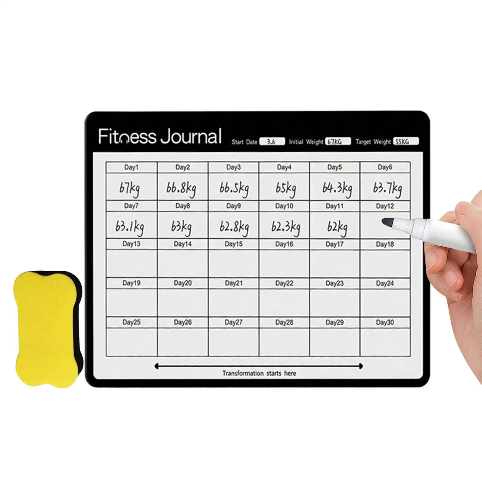 Magnetic Slimming Plan Record Sheet Erase Calendar For Fridge Daily Erasable Magnetic Slimming Notepad Erase Weekly Planner