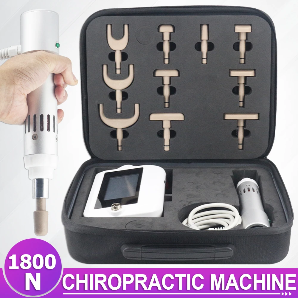 8 Languages Electric Correction Gun Spinal Chiropractic Adjusting Tools Impulse Spine Cervical Touch Screen Back Massager 1800N