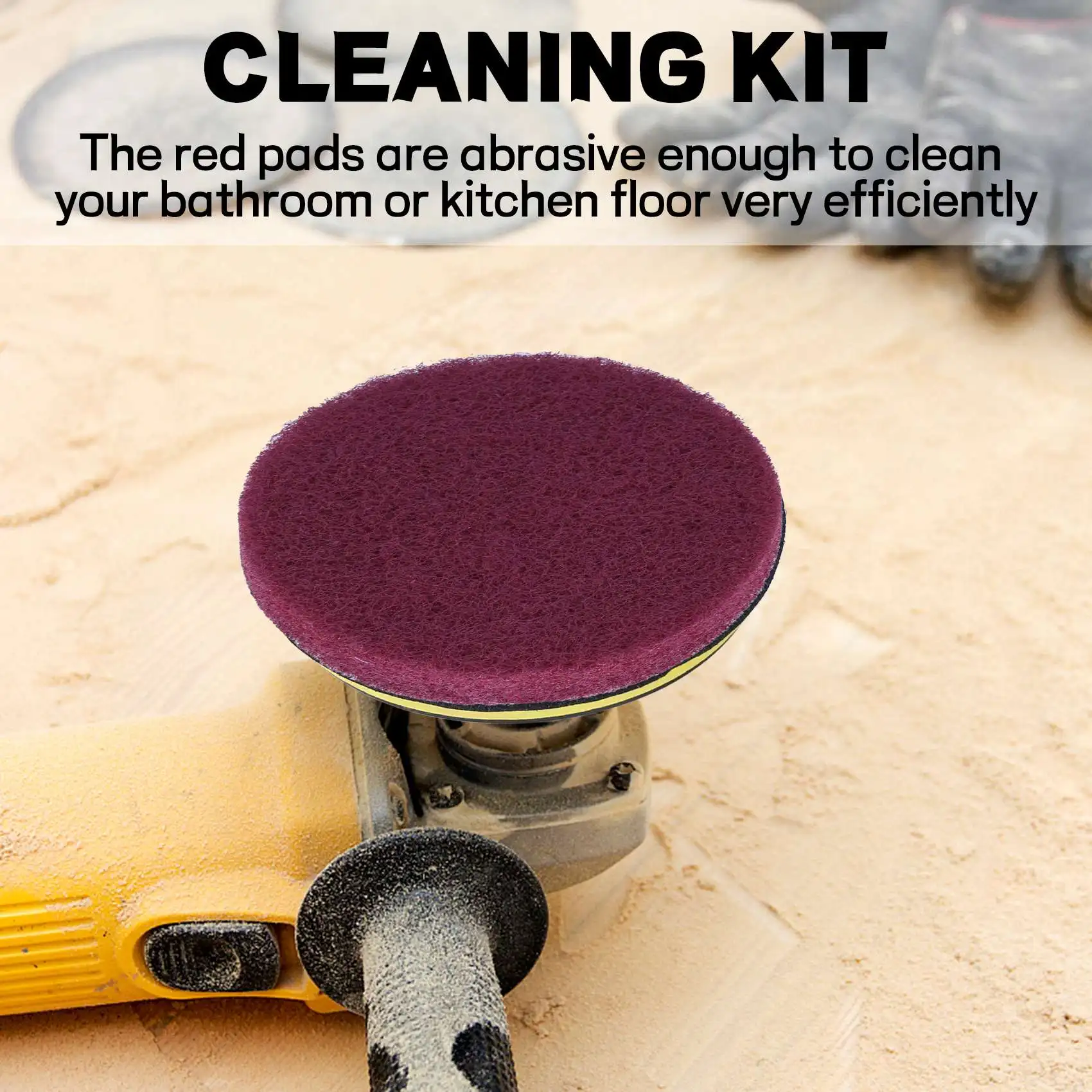 16 قطعة 4 بوصة الحفر فرشاة الطاقة بلاط الغسيل تجوب لوحة تنظيف عدة مع 4 بوصة القرص الوسادة حامل 3 صلابة مختلفة