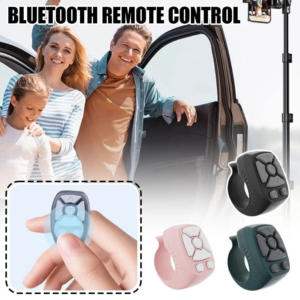 Bluetooth Remote Control for Flipping Selfie Videos Page Turning, and Browsing Fingertip Gadget for Mobile Phones 1pcs Q3R6